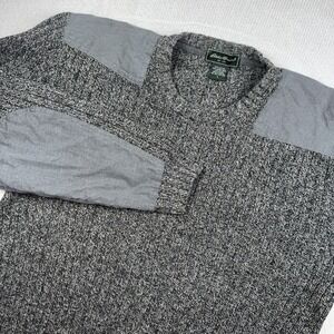 Vintage Eddie Bauer Large Sweater Men's Green Knit Sweater Wool Blend